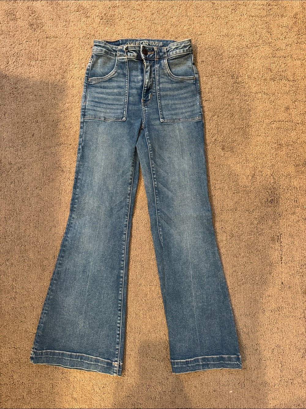 American Eagle Outfitters Light Blue High-Rise Wide Leg Jeans